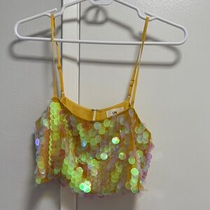 LPA Sparkling Yellow Sequin Top